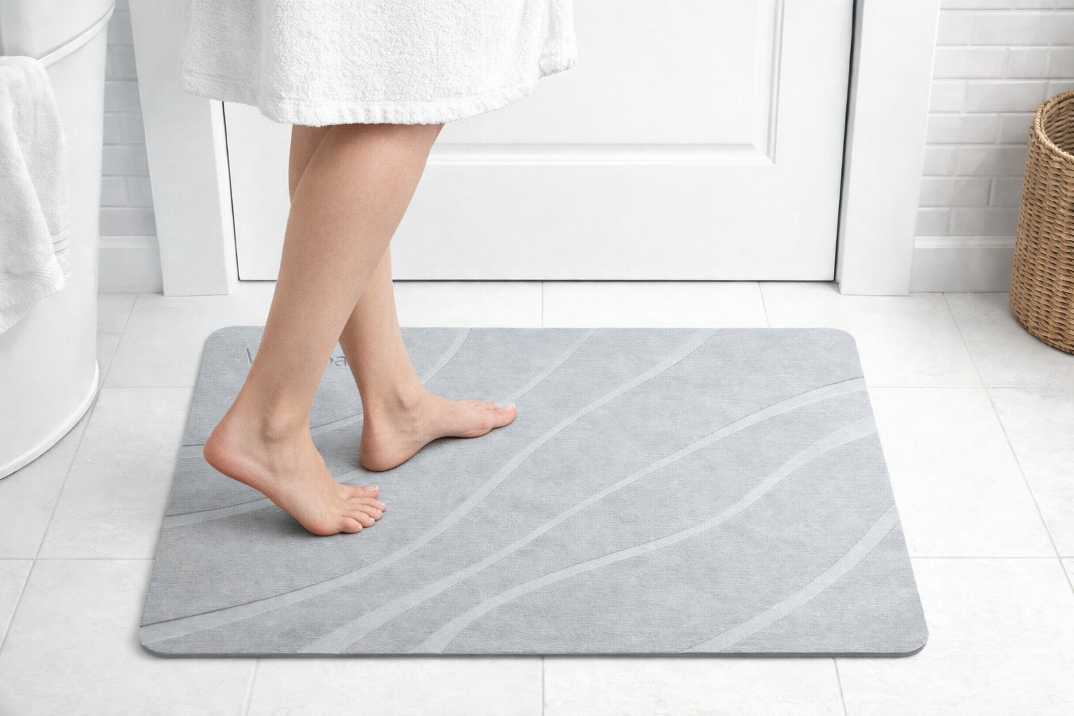 Stone Bath Mat - Non-Slip Super Absorbent Diatomaceous Earth Stone Mat